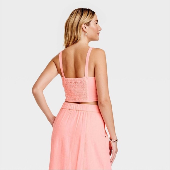 Women's Tie-Front Cropped Tank Top -
Universal Thread Pink M - Picture 2 of 3